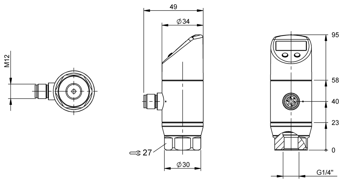 Digital pressure sensors with display