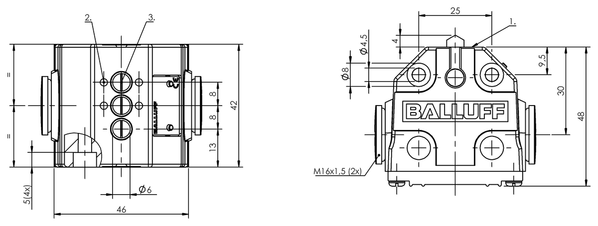 Mechanical multiple position limit switches with safety switch positions