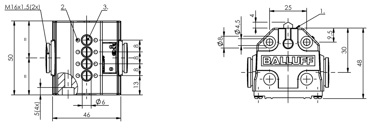Mechanical multiple position limit switches with safety switch positions