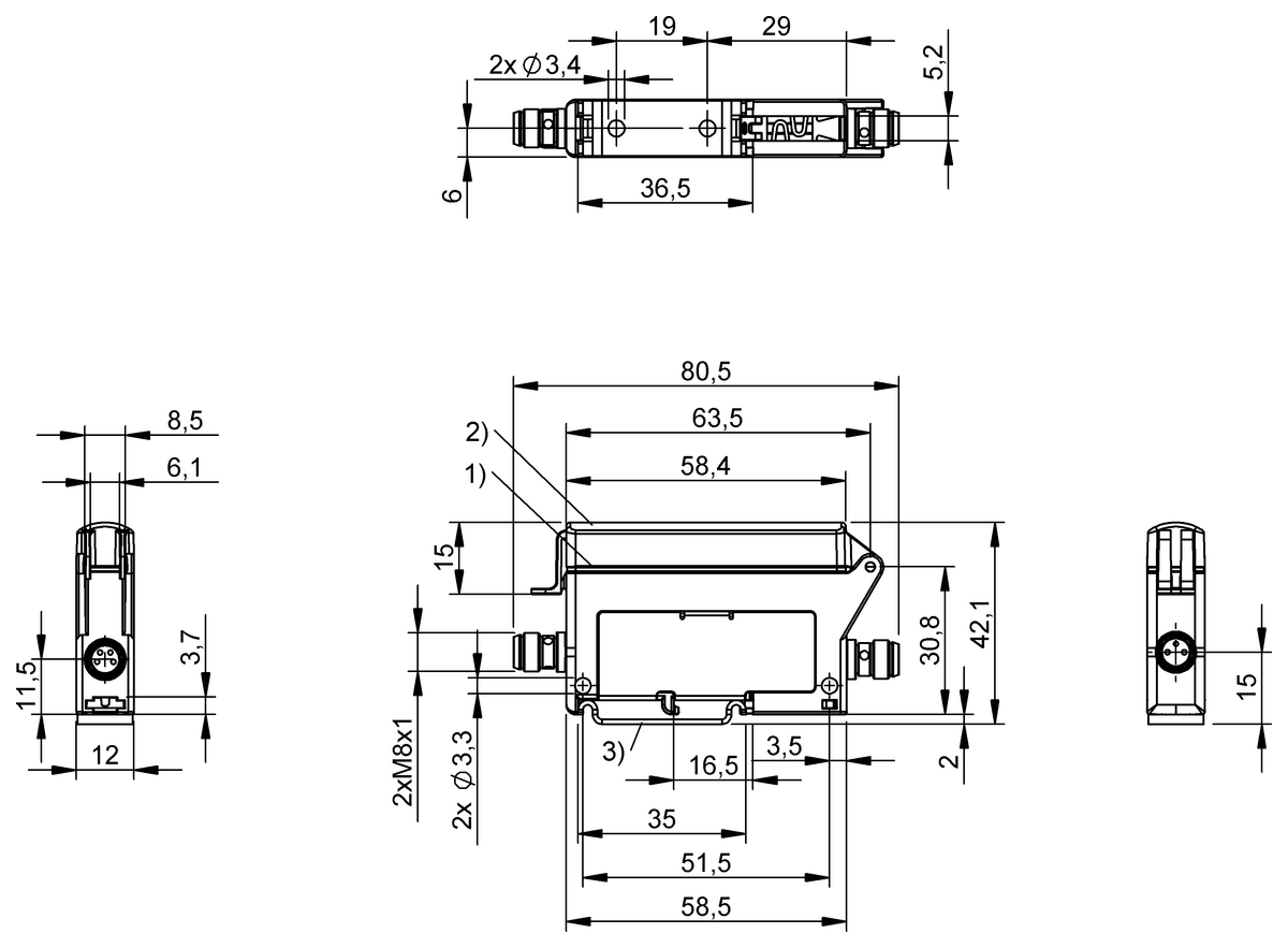Micromote - Amplifier for optical sensor heads