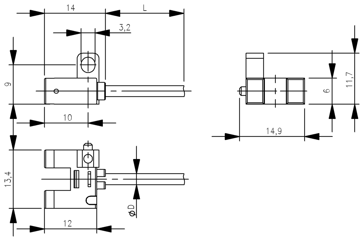 Fork sensors plastic