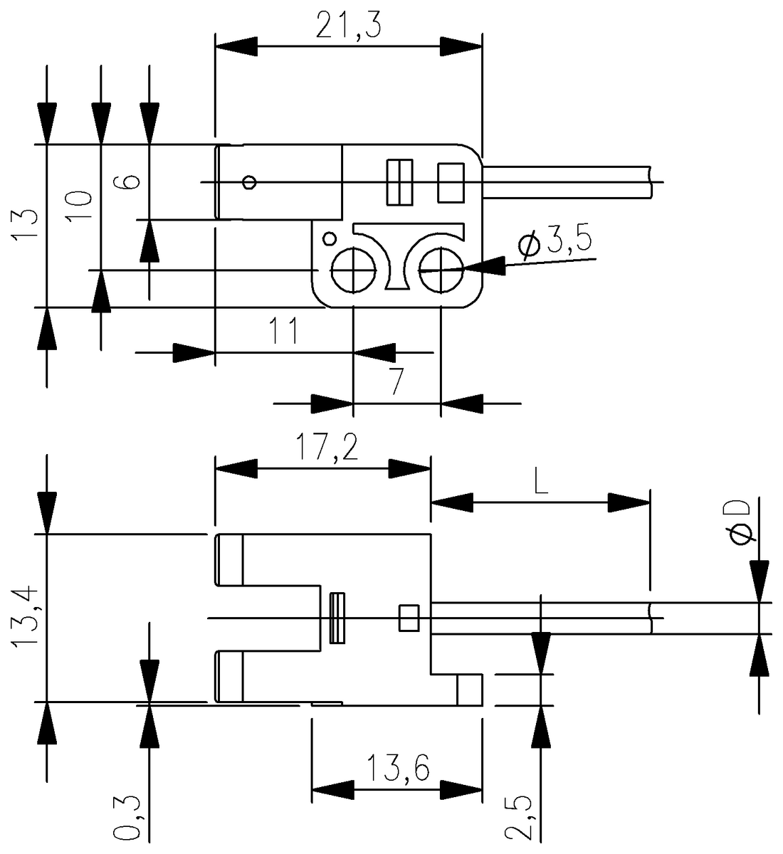 Fork sensors plastic