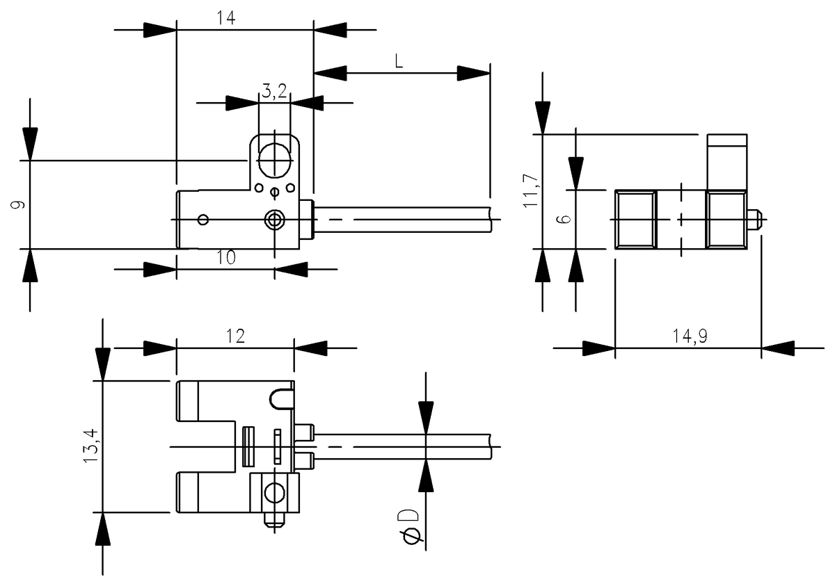 Fork sensors plastic