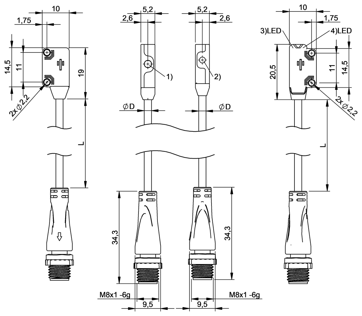 Through-beam sensors