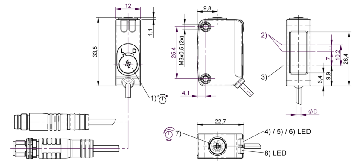 Diffuse sensors