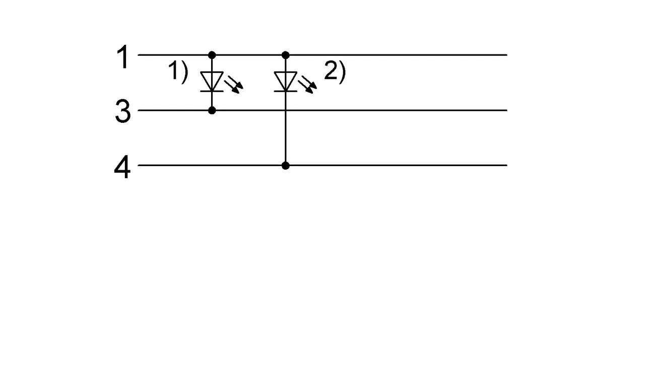 1) LED绿色 = 运行显示 2) LED黄色 = 功能