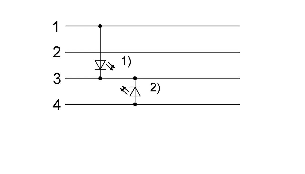 1) LED绿色 = 运行显示 2) LED黄色 = 功能