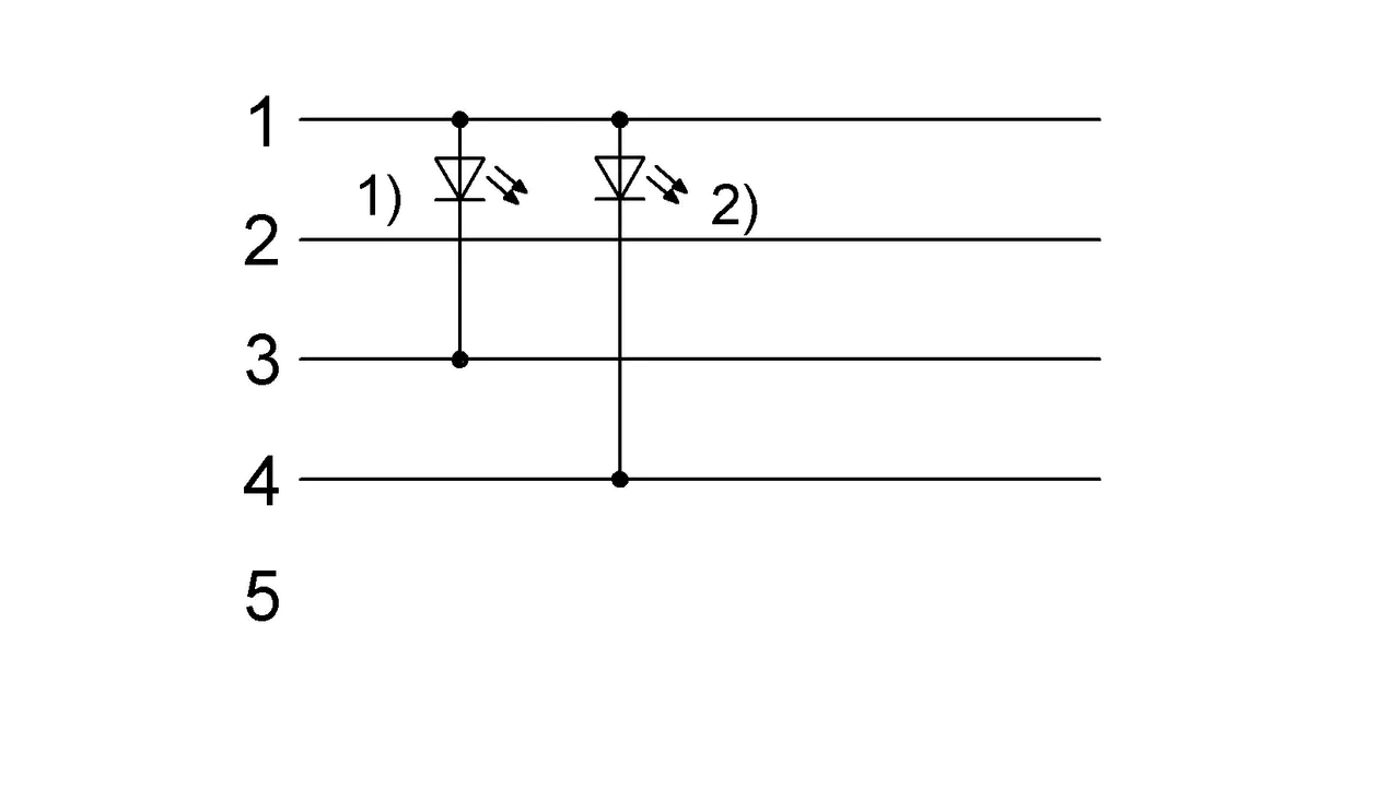 1) LED绿色 = 运行显示 2) LED黄色 = 功能
